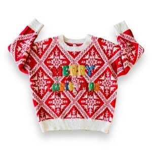 Holiday Time Sizes XL & 2X “MERRY CHRISTMAS” Sweater